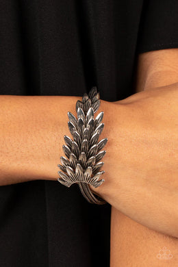 Boa and Arrow Silver Feather Bracelet Paparazzi Accessories