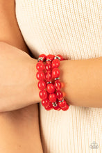 Load image into Gallery viewer, Coastal Coastin Red Stretchy Bracelet Paparazzi Accessories