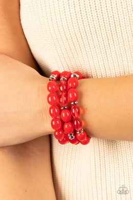 Coastal Coastin Red Stretchy Bracelet Paparazzi Accessories