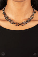 Load image into Gallery viewer, Tough Crowd Black Gunmetal Necklace Paparazzi Accessories