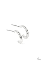 Load image into Gallery viewer, Skip the Small Talk Silver Hoop Earrings Paparazzi Accessories