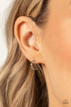 Load image into Gallery viewer, Skip the Small Talk Silver Hoop Earrings Paparazzi Accessories