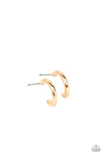 Load image into Gallery viewer, Skip The Small Talk Gold Hoop Earring Paparazzi Accessories