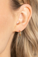 Load image into Gallery viewer, Skip The Small Talk Gold Hoop Earring Paparazzi Accessories