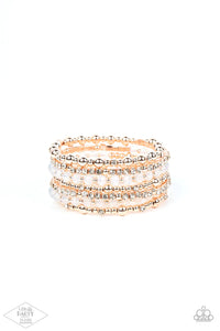 coil,rhinestones,rose gold,ICE Knowing You Rose Gold Rhinestone Coil Bracelet