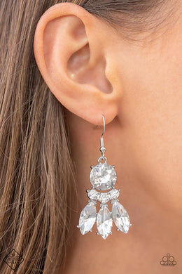 To Have and To Sparkle White Rhinestone Earrings Paparazzi Accessories