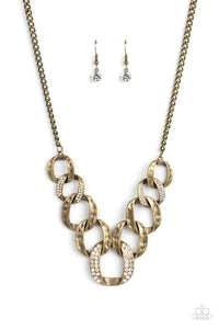 brass,rhinestones,short necklace,Bombshell Bling Brass Rhinestone Necklace