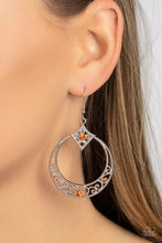 Load image into Gallery viewer, Royal Resort Orange Rhinestone Earrings Paparazzi Accessories