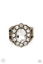 Load image into Gallery viewer, Moxie Magic Brass Rhinestone Ring Paparazzi Accessories