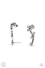 Load image into Gallery viewer, Astral Anthem White Rhinestone Star Post Ear Crawler Earrings Paparazzi Accessories