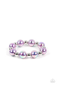 iridescent,pearls,purple,stretchy,A DREAMSCAPE Come True Purple Pearl Stretchy Bracelet