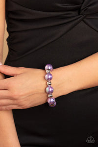 iridescent,pearls,purple,stretchy,A DREAMSCAPE Come True Purple Pearl Stretchy Bracelet