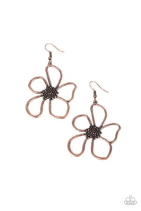 copper,fishhook,floral,Wildflower Walkway Copper Floral Earring