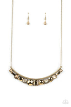 Load image into Gallery viewer, The Only SMOKE-SHOW in Town Brass Rhinestone Necklace Paparazzi Accessories