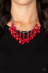 red,short necklace,Crystal Cabaret Red Necklace