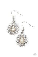 Load image into Gallery viewer, Extroverted Elegance White Pearl Rhinestone Earrings Paparazzi Accessories