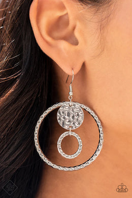Mojave Metal Art Silver Earrings Paparazzi Accessories