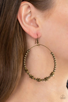 Simple Synchrony Brass Earring Paparazzi Accessories