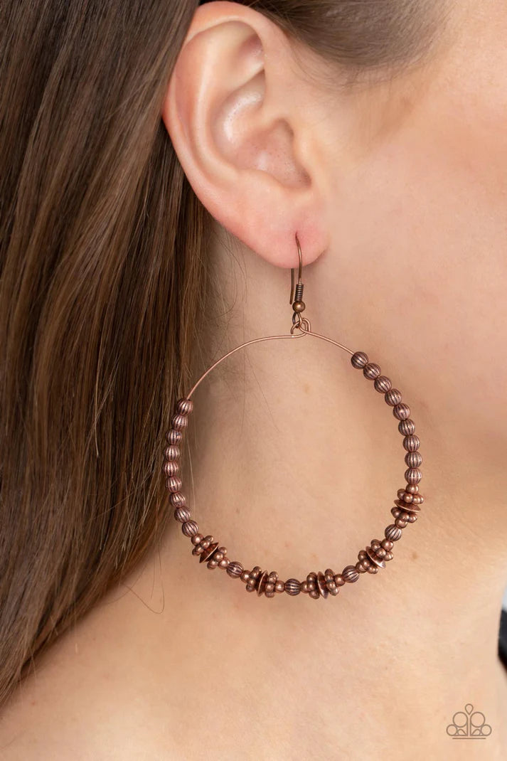 Simple Synchrony Copper Earrings Paparazzi Accessories