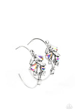 Load image into Gallery viewer, Arctic Attitude Multi Iridescent Rhinestone Hoop Earrings Paparazzi Accessories