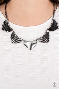 black,gunmetal,rhinestones,short necklace,Mane Street Black Gunmetal Rhinestone Necklace