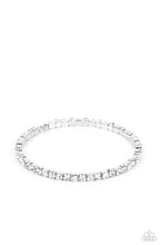 Load image into Gallery viewer, Rhinestone Spell White Rhinestone Coil Bracelet Paparazzi Accessories