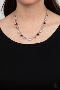 iridescent,pink,rhinestones,short necklace,Irresistible HEIR-idescence Pink Rhinestone Necklace
