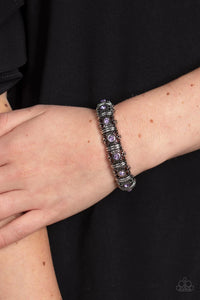 purple,rhinestones,stretchy,Ageless Glow Purple Rhinestone Stretchy Bracelet