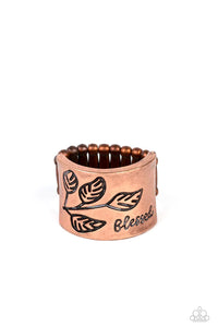 copper,faith,floral,inspirational,wide back,Blessed With Bling Copper Ring