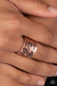 copper,faith,floral,inspirational,wide back,Blessed With Bling Copper Ring