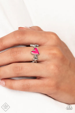 Contemporary Charm Pink Heart Ring