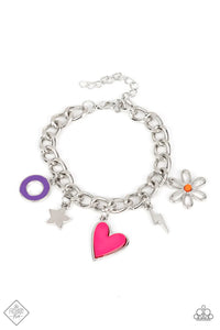 charm,hearts,lobster claw clasp,multi,Turn Up The Charm Multi Bracelet