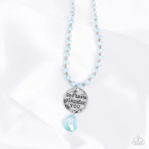 blue,faith,short necklace,Priceless Plan Blue Necklace