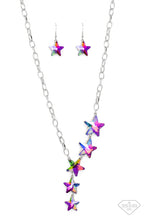 Load image into Gallery viewer, Star-Crossed Sparkle Multi Oil Spill Rhinestone Star Necklace Paparazzi Accessories