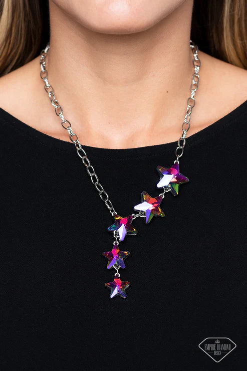 Star-Crossed Sparkle Multi Oil Spill Rhinestone Star Necklace Paparazzi Accessories