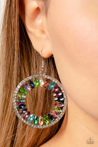 fishhook,multi,rhinestones,Wall Street Wreaths Multi Rhinestone Earrings