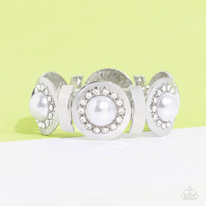pearl,stretchy,white,Summer Serenade White Pearl Stretchy Bracelet