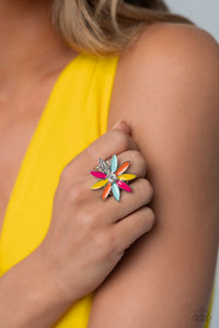 floral,multi,wide back,Lily Lei Multi Floral Ring