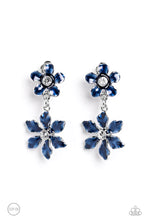 Load image into Gallery viewer, Transparent Talent Blue Floral Clp-On Earring Paparazzi Accessories