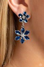 Load image into Gallery viewer, Transparent Talent Blue Floral Clp-On Earring Paparazzi Accessories