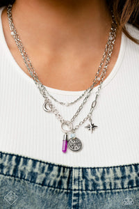 purple,short necklace,stars,Notable Navigator Purple Necklace