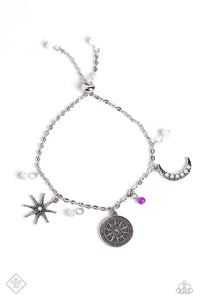 opal,patriotic,purple,rhinestones,sliding bead,stars,Talented Traveler Purple Lariat Bracelet