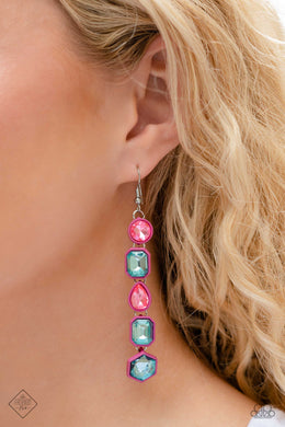 Developing Dignity Pink Rhinestone Earrings Paparazzi Accessories