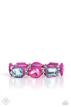 Load image into Gallery viewer, Transforming Taste Pink Rhinestone Stretchy Bracelet Paparazzi Accessories