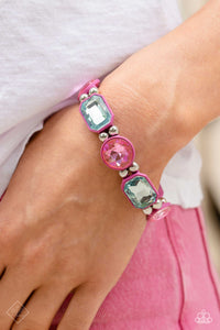 pink,rhinestones,stretchy,Transforming Taste Pink Rhinestone Stretchy Bracelet