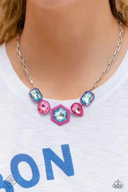 Evolving Elegance Pink Rhinestone Necklace Paparazzi Accessories