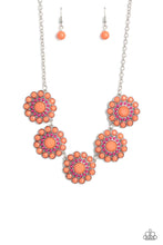 Load image into Gallery viewer, Floral Fervor Orange Floral Necklace Paparazzi Accessories