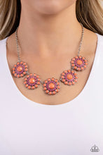 Load image into Gallery viewer, Floral Fervor Orange Floral Necklace Paparazzi Accessories