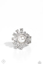 Load image into Gallery viewer, Gatsby Getaway White Rhinestone Pearl Ring Paparazzi Accessories