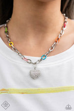 Load image into Gallery viewer, Colorful Candidate Multi Rhinestone Heart Necklace Paparazzi Acessories